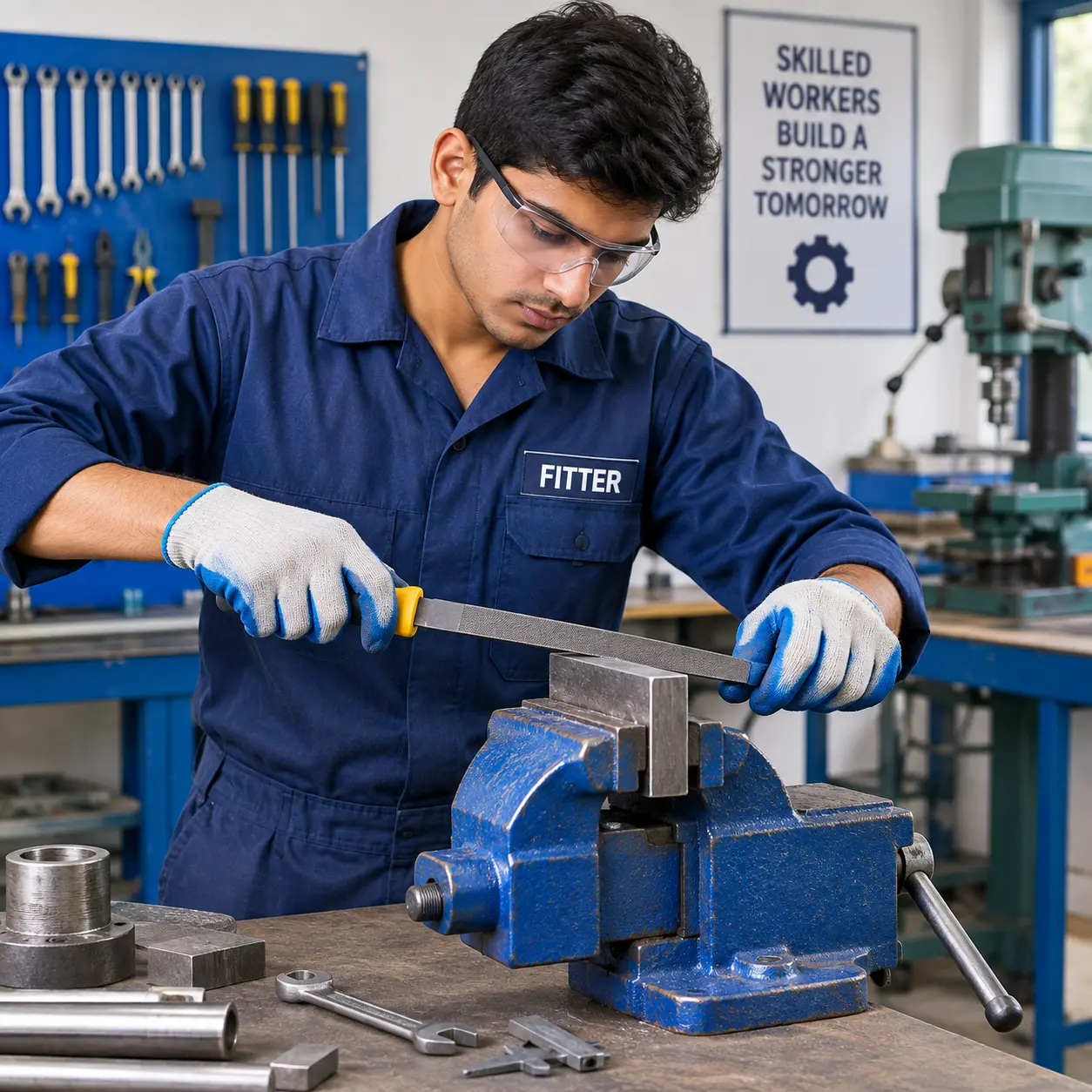 Modern mechanical fitter workshop for ITI Fitter Trade